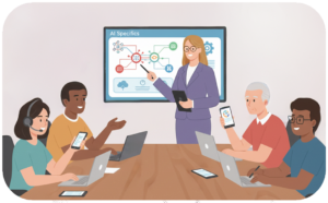 People discussing AI